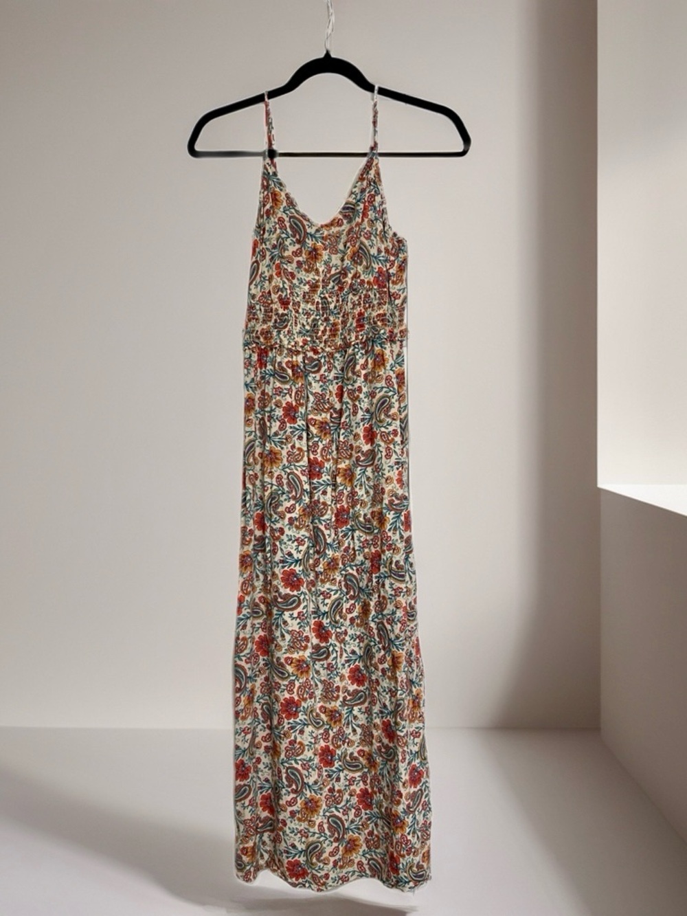 Patrons of Peace Floral Maxi Dress in Cream, Red, Green XS - Picture 1 of 6